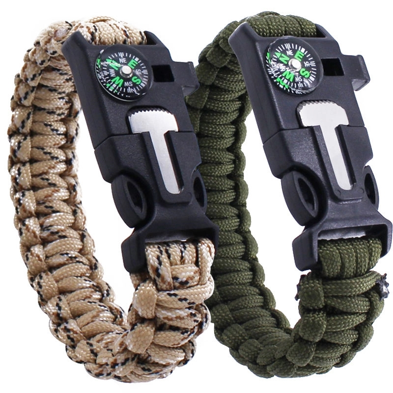Multifunctional Crossover Paracord Survival Bangle Bracelet