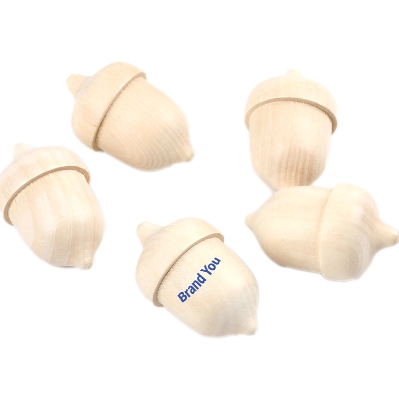2.4 inch Natural Wood Acorns