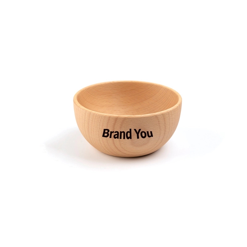 4.7" Natural Beech Wooden Bowl