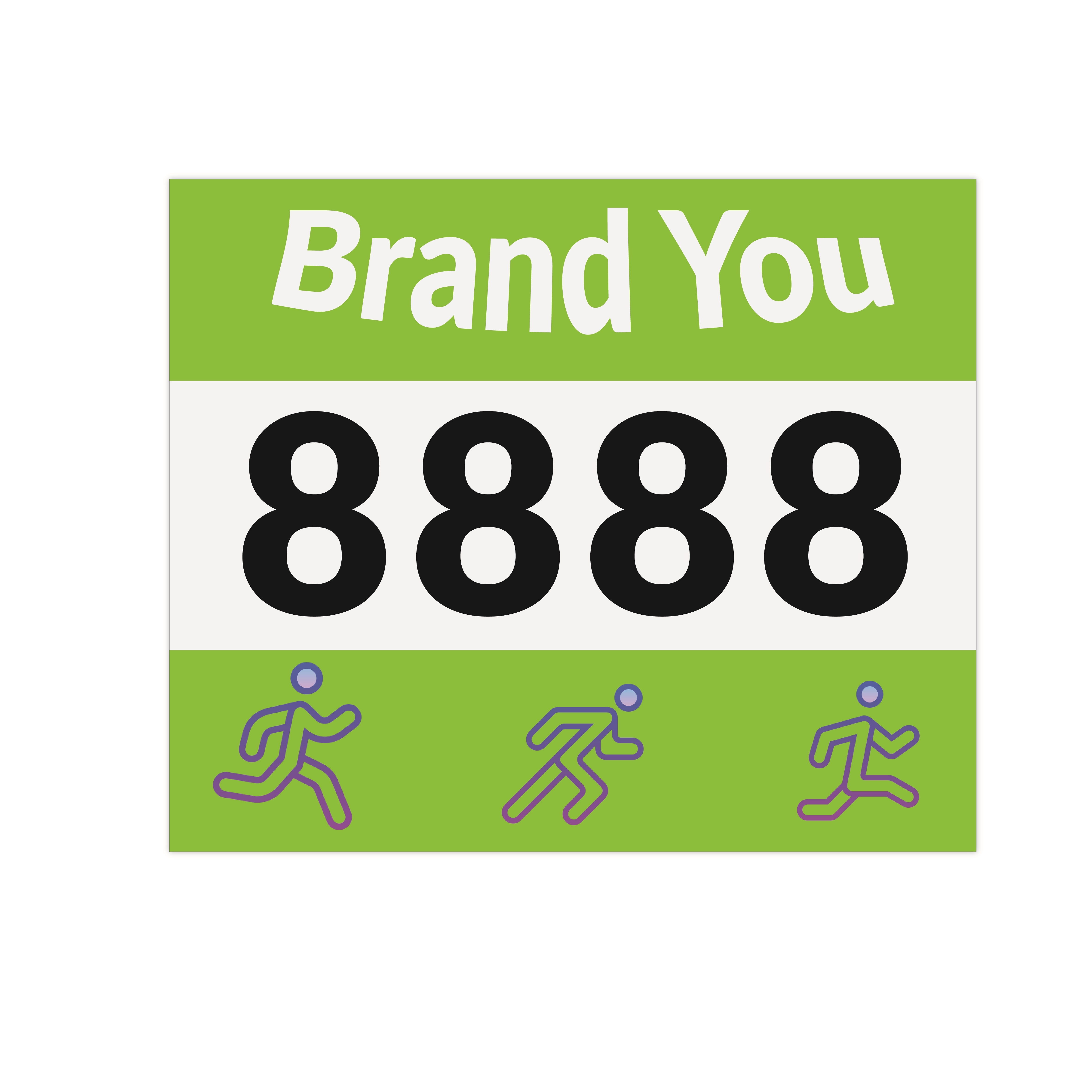 7.5 x 5 inch Adhesive Running Race Bib