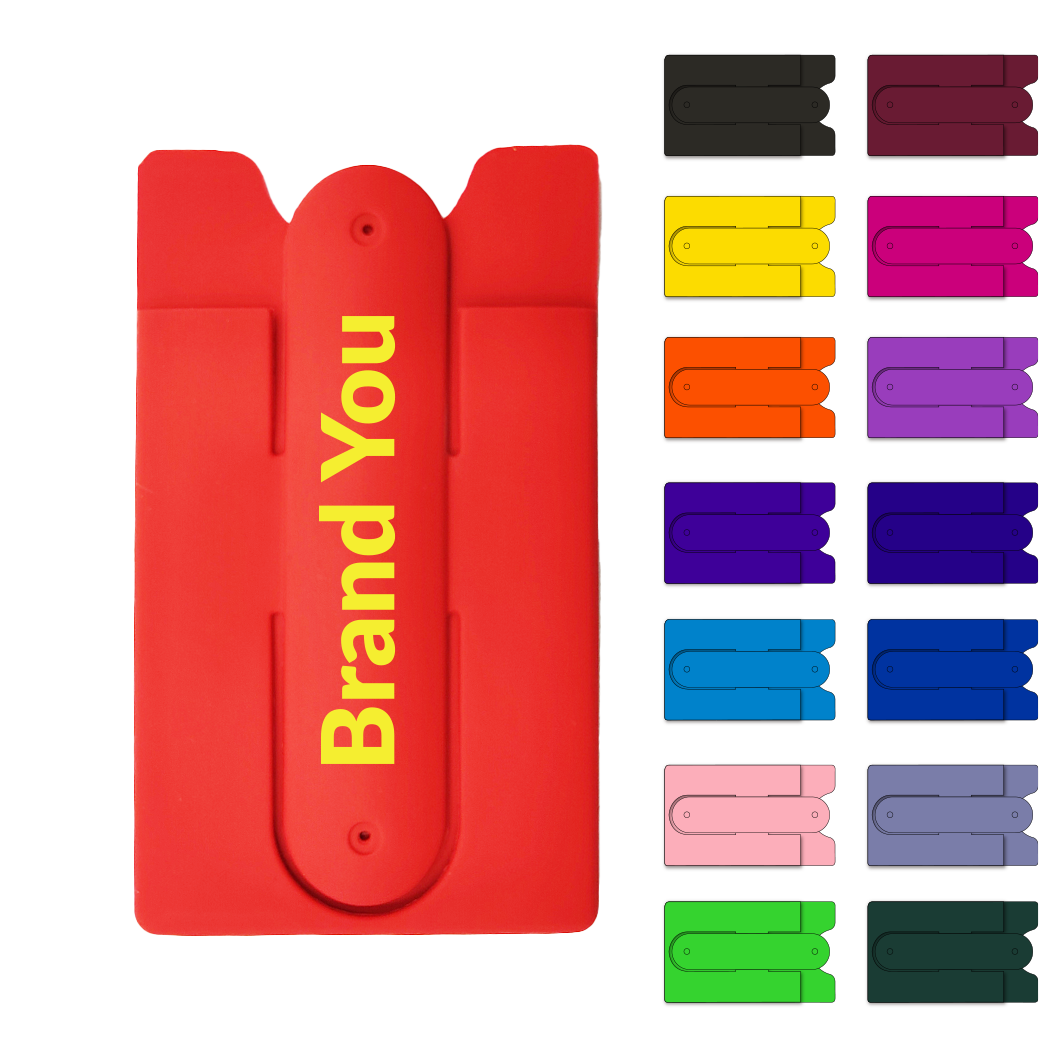 Cell Phone Silicone Wallet with Stand
