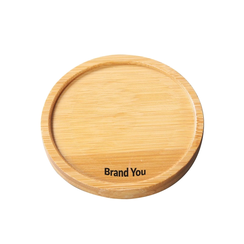 3" Natural Wood Round Tea Coaster