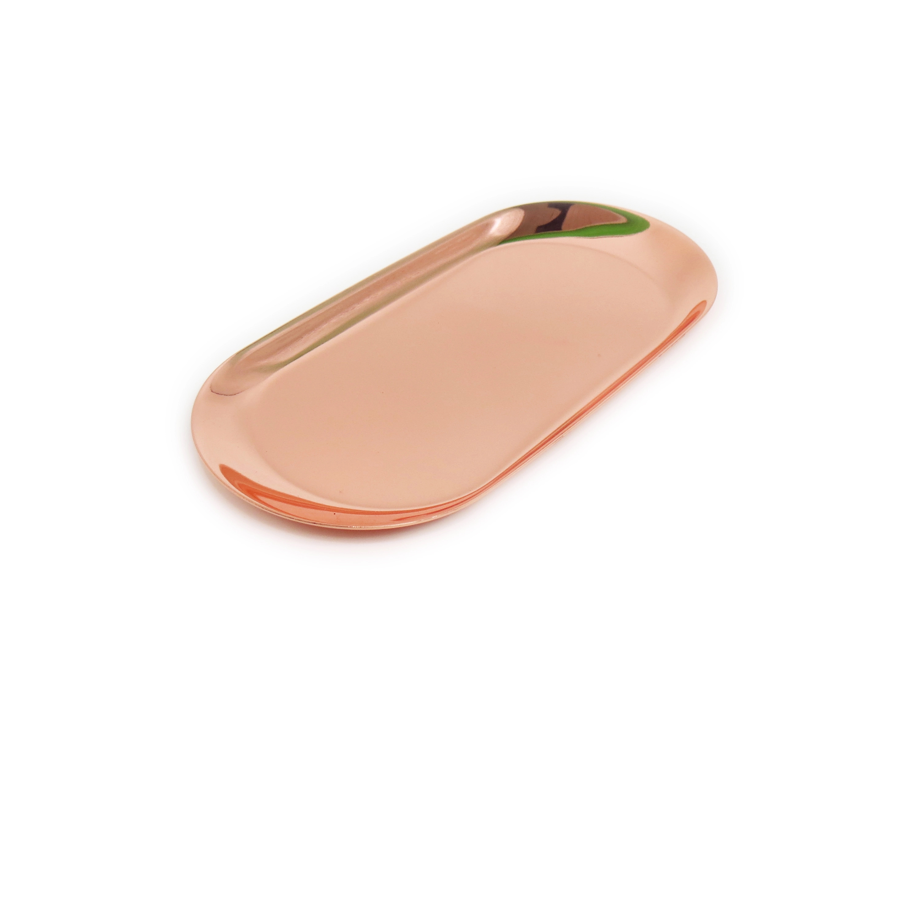 7 x 3.3" Rose Gold Decorative Serving Oval Tray