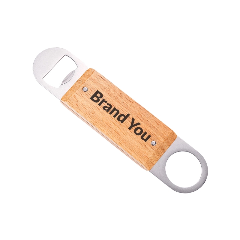 Custom Engraved Beer Bottle Openers w/ Wooden Handle