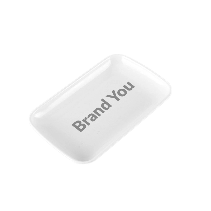 7 1/2" White Rectangular Melamine Plate