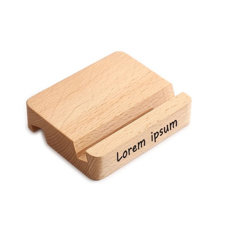 Double Groove Mini Wood Phone Stand for Desk