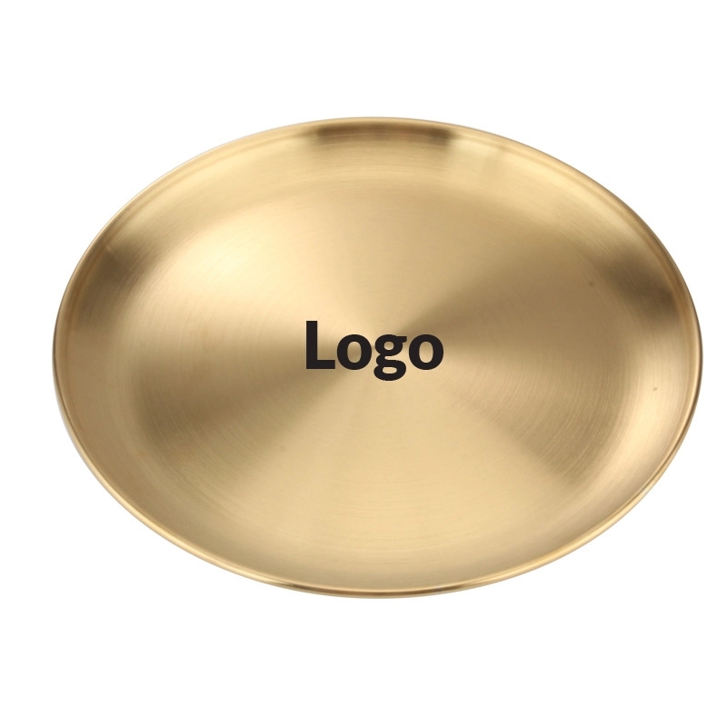 10 Inch Round Gold Stainless Steel Plate