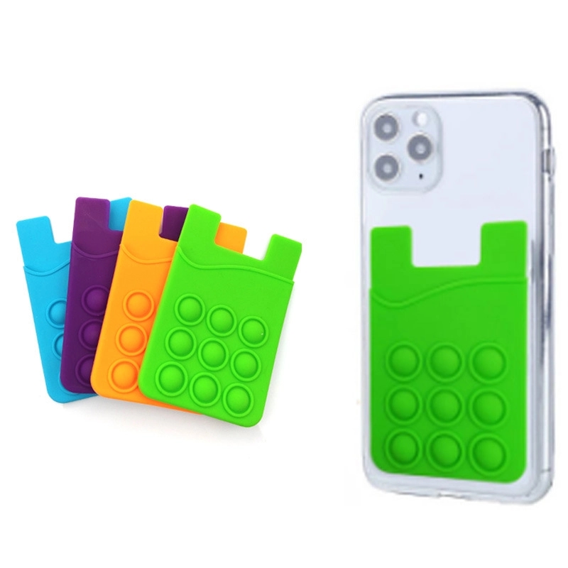 Push Pop Bubbles Silicone Phone Wallet - Full Color
