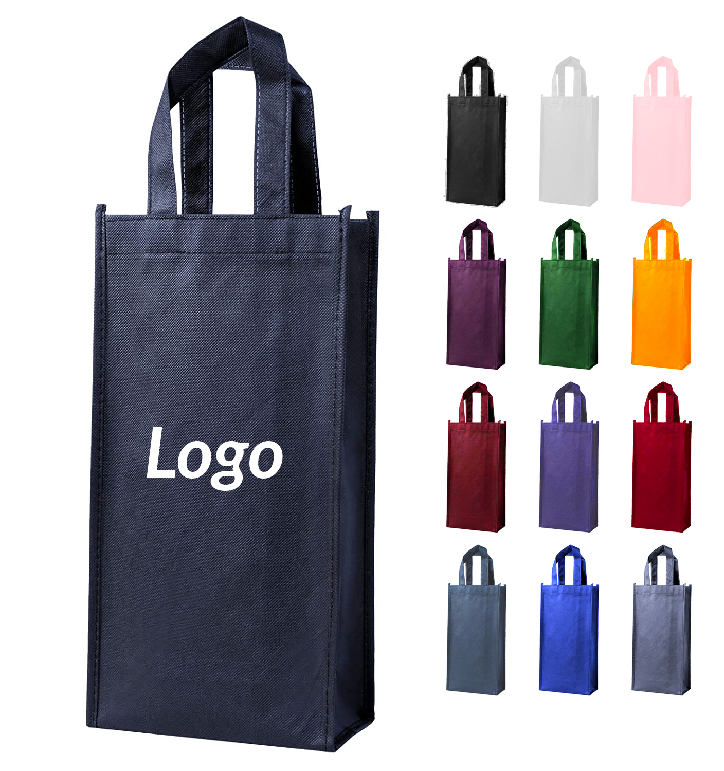 2 Bottle Reusable Wine Bag Non-Woven Fabric