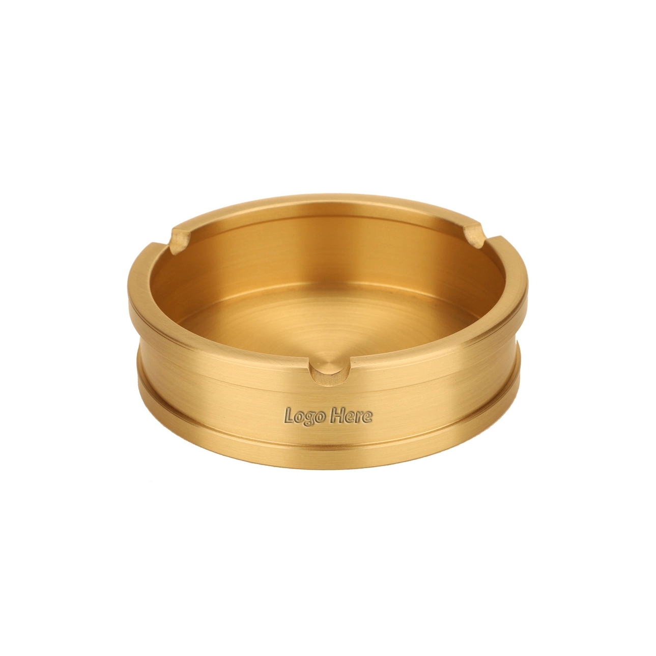 Golden Round Solid Brass Ashtray