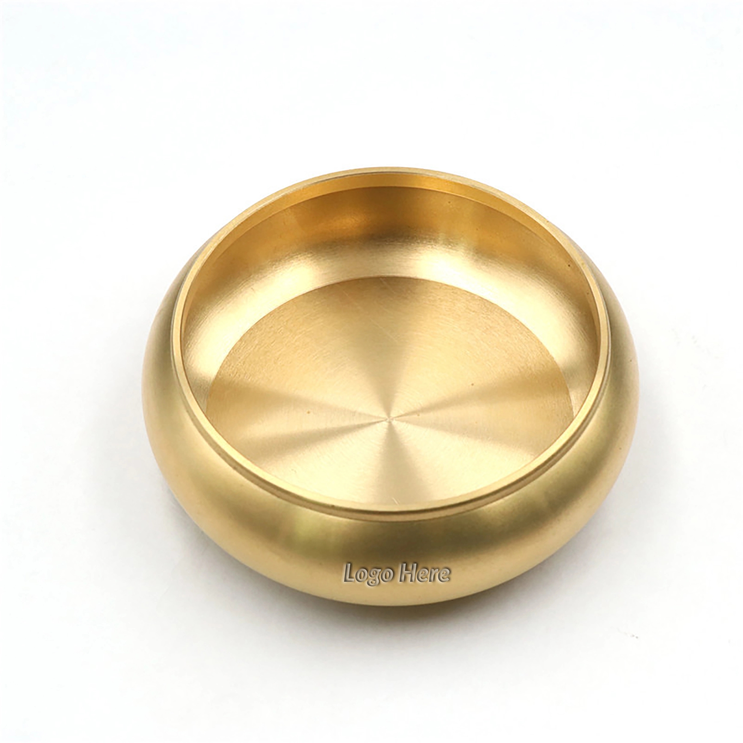 Simple Golden Round Solid Brass Ashtray Ash Holder