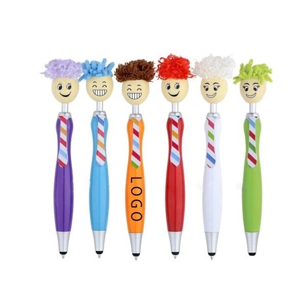 Multifunctional Cartoon Doll Head Ballpoint Pen