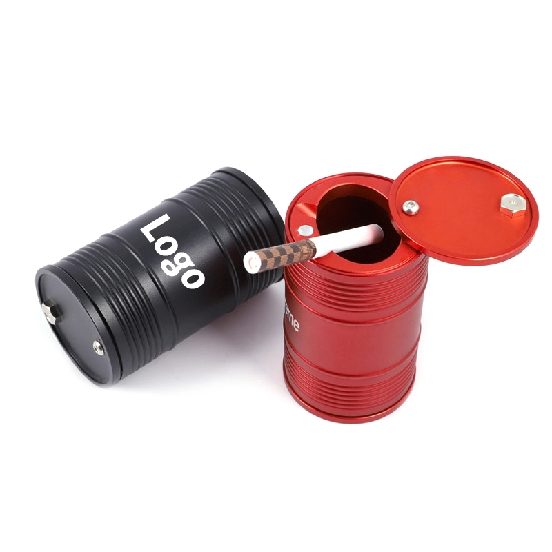 3.7 x 2.3 in Portable Metal Car Ashtray Mini Trash Can