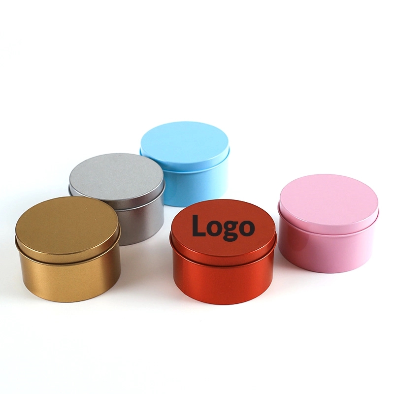Round Tinplate Box with Hinged Lid