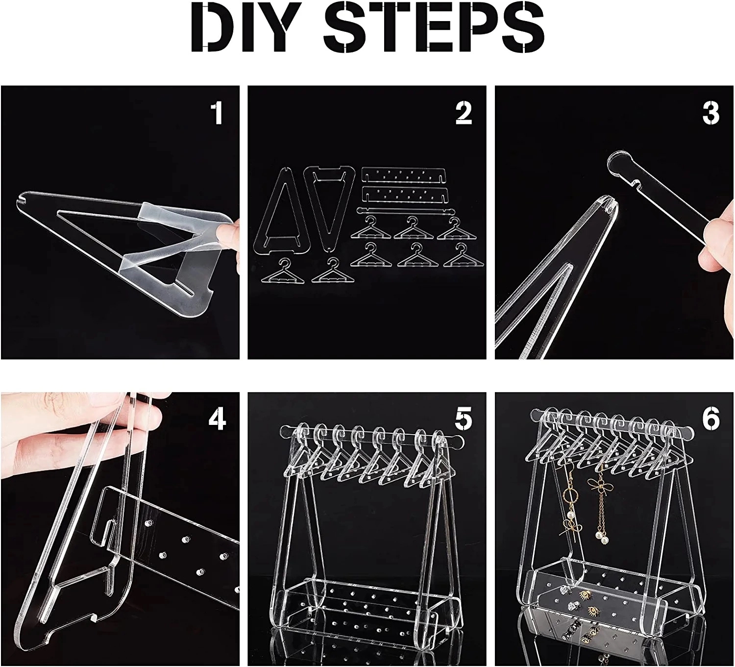 Transparent Acrylic Jewelry Rack