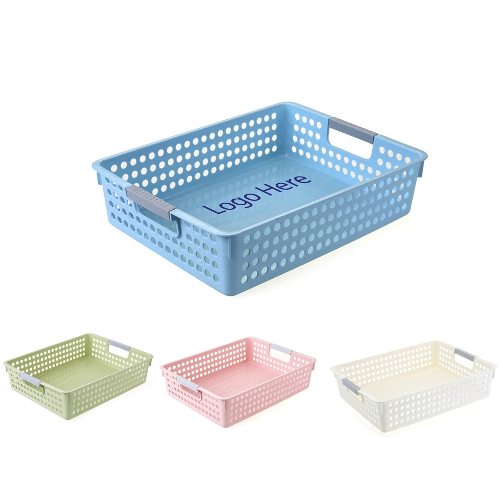 Spacious Hollow Design Rectangular Plastic Basket