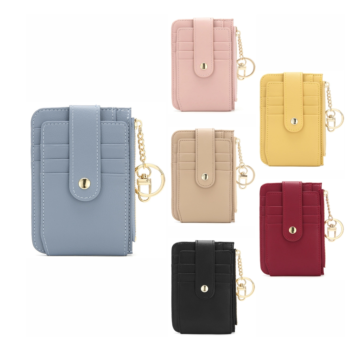 Compact Multi-Pocket Zippered Wallet