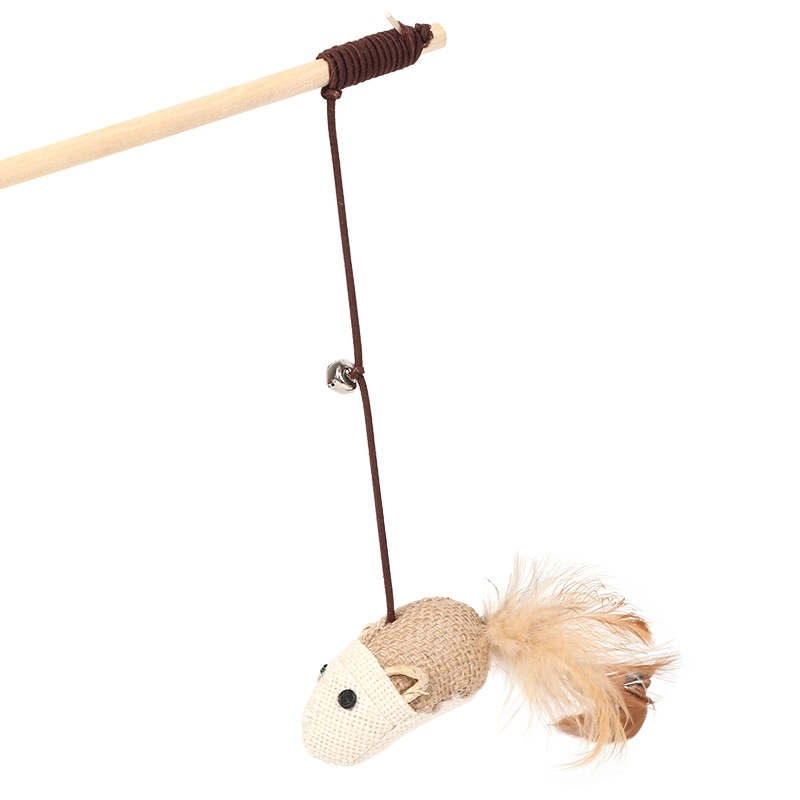 Animal Entertainer Interactive Cat Wand with Mouse and Bird