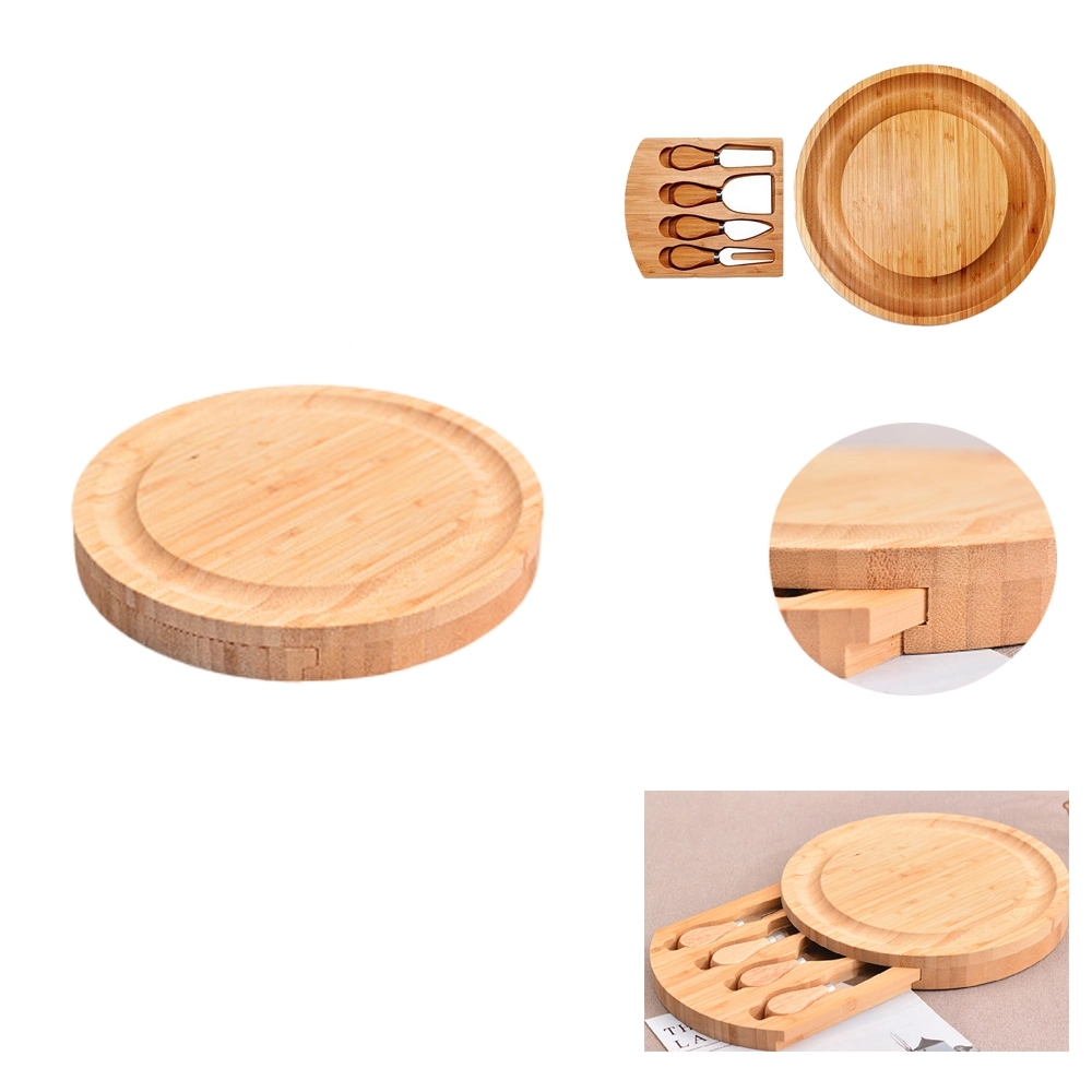 Bamboo Cheese Board Set with Slide-Out Drawer