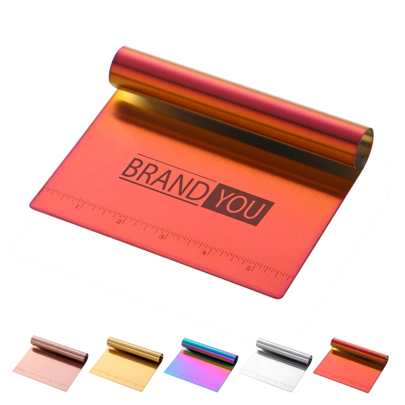 Colored Stainless Steel Dough Scraper with Scale