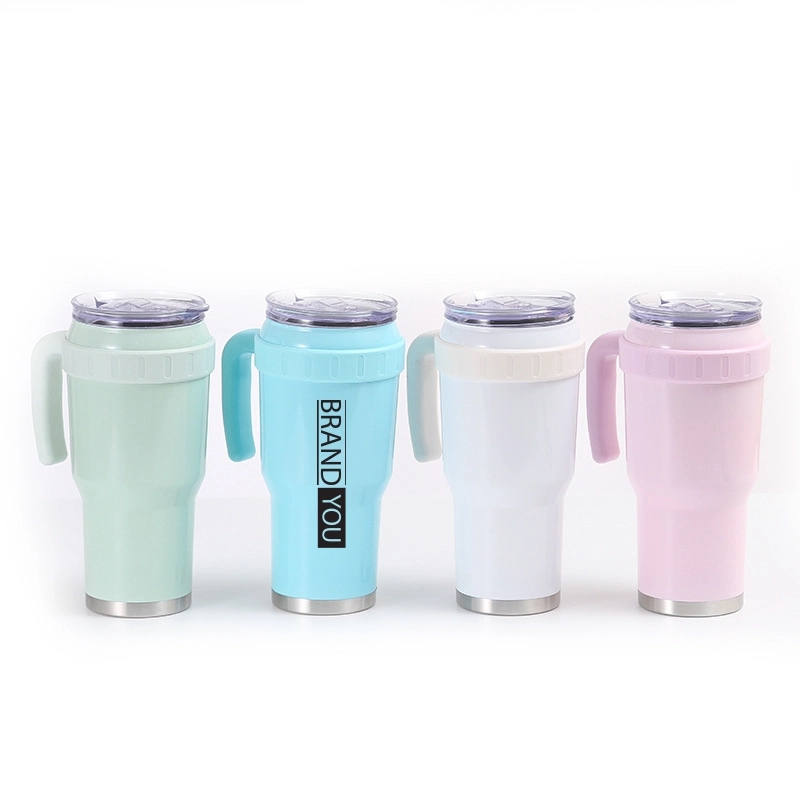 40oz Stainless Steel cup with lid and straw