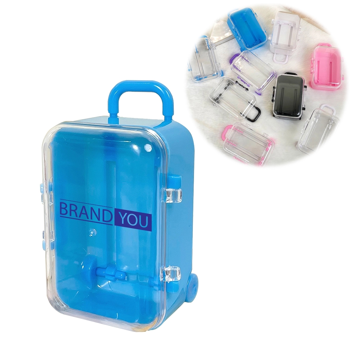 Mini Rolling Suitcase Jewelry Storage Box
