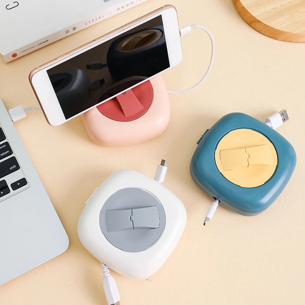 Rotating Organizer: Charge Cables & Phone Stand