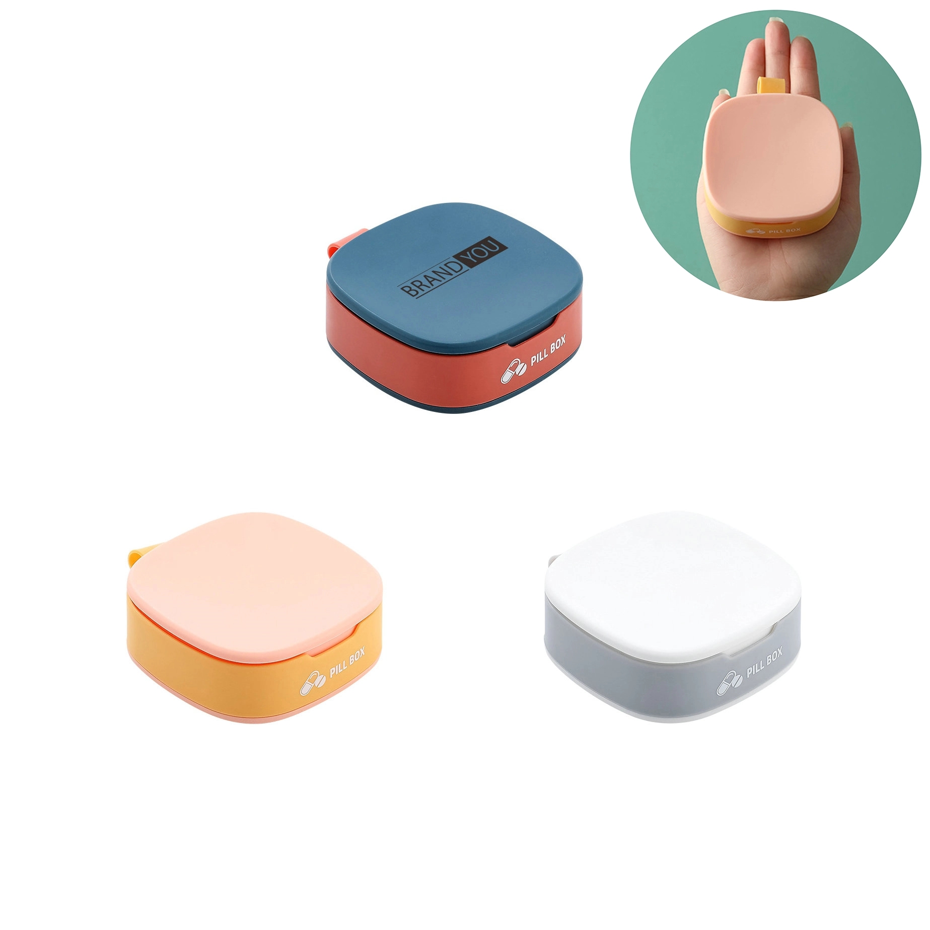 Portable Mini Pill Box with Silicone Rope and Airtight Seal
