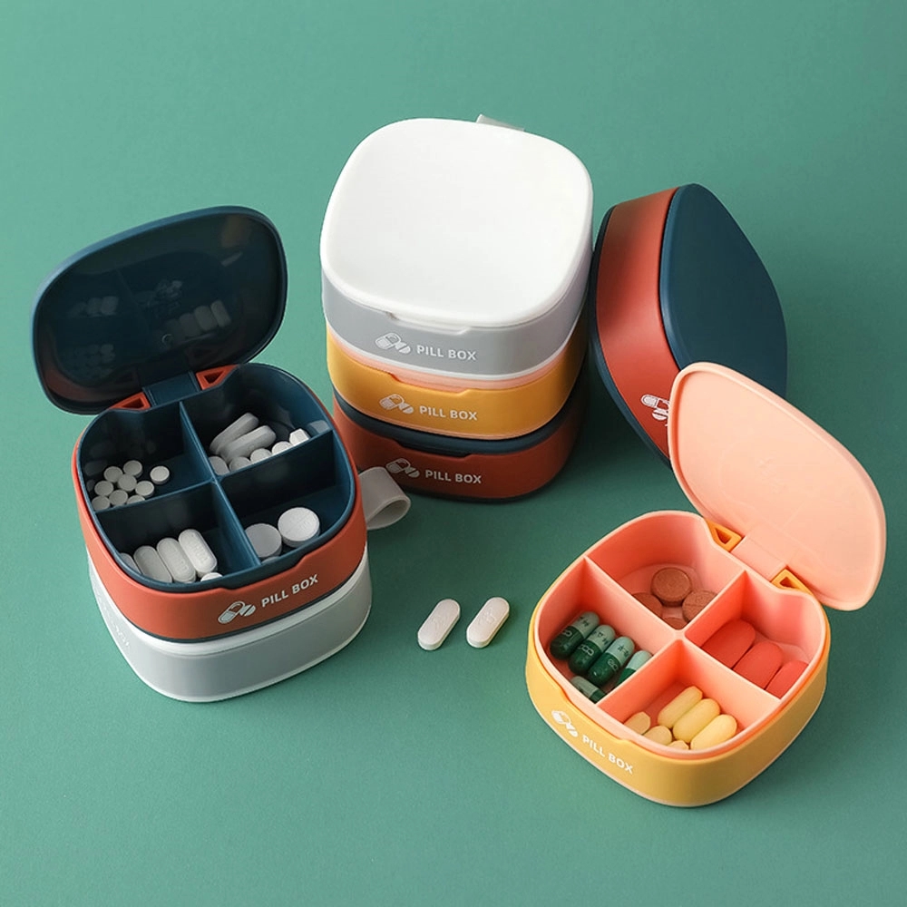 Portable Mini Pill Box with Silicone Rope and Airtight Seal