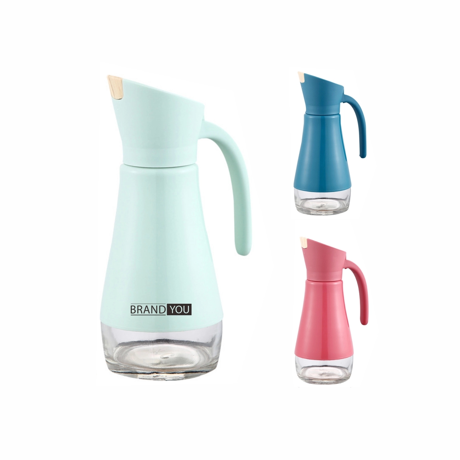 Automatic Glass Oil Dispenser with PP Sleeve and Lid