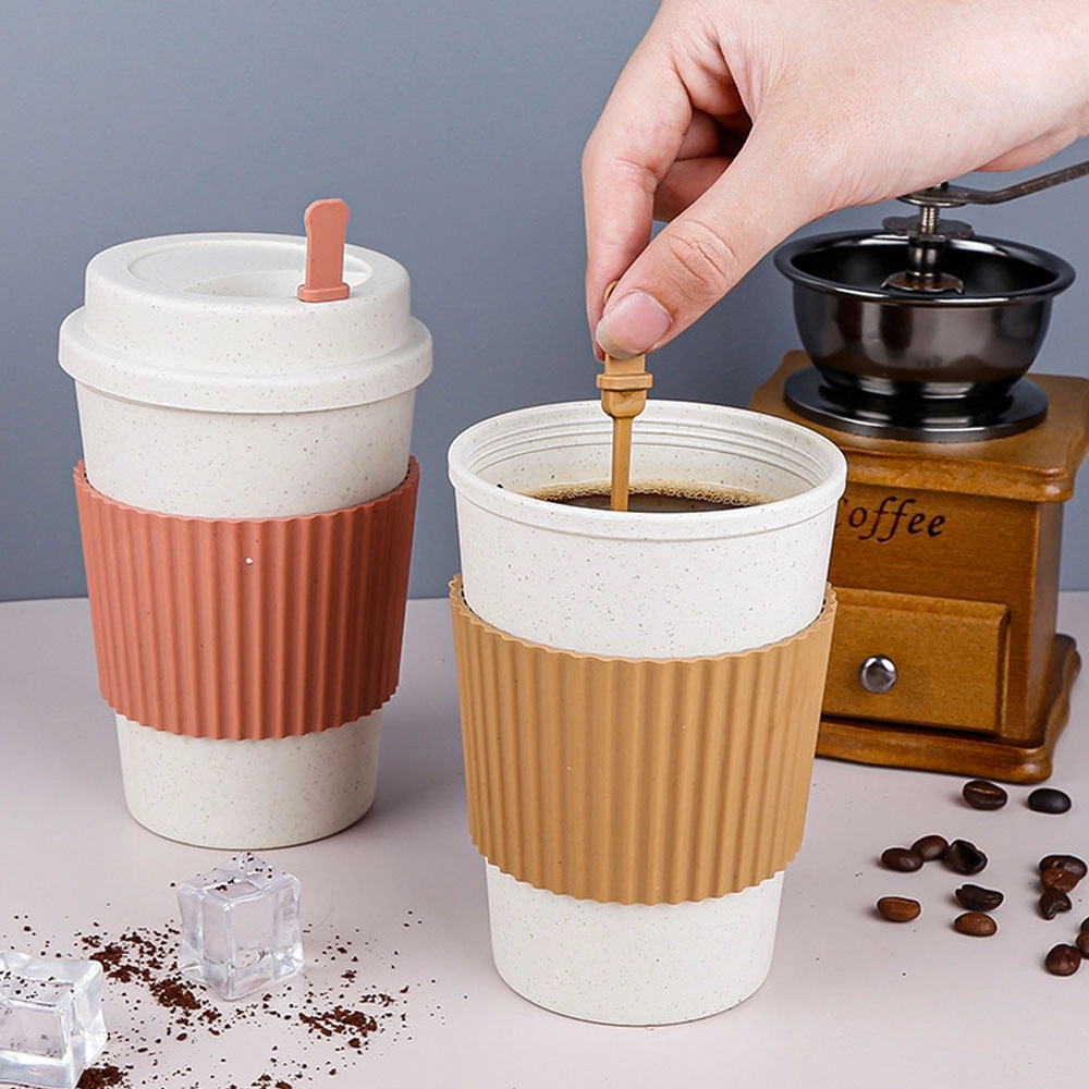 10oz Eco-Friendly Wheat Straw Tumbler with Lid and Stirrer