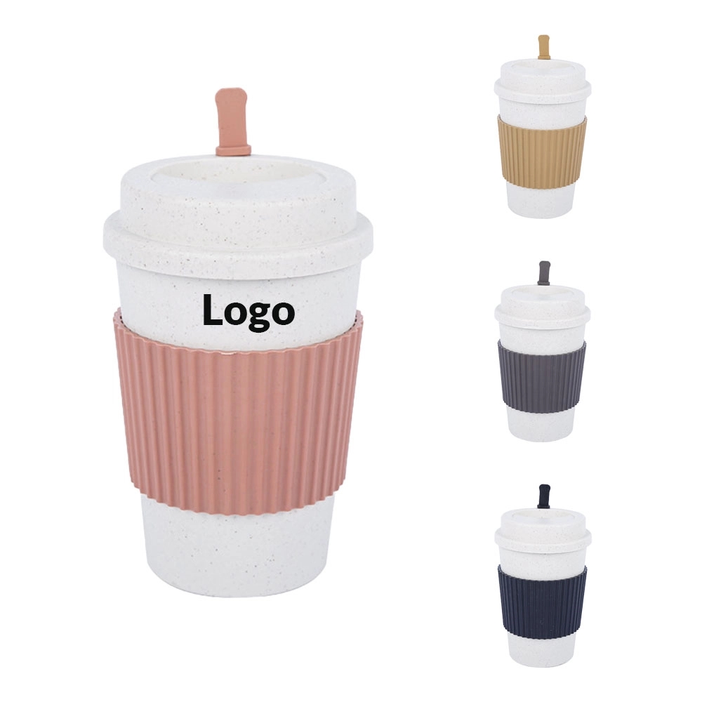 10oz Eco-Friendly Wheat Straw Tumbler with Lid and Stirrer