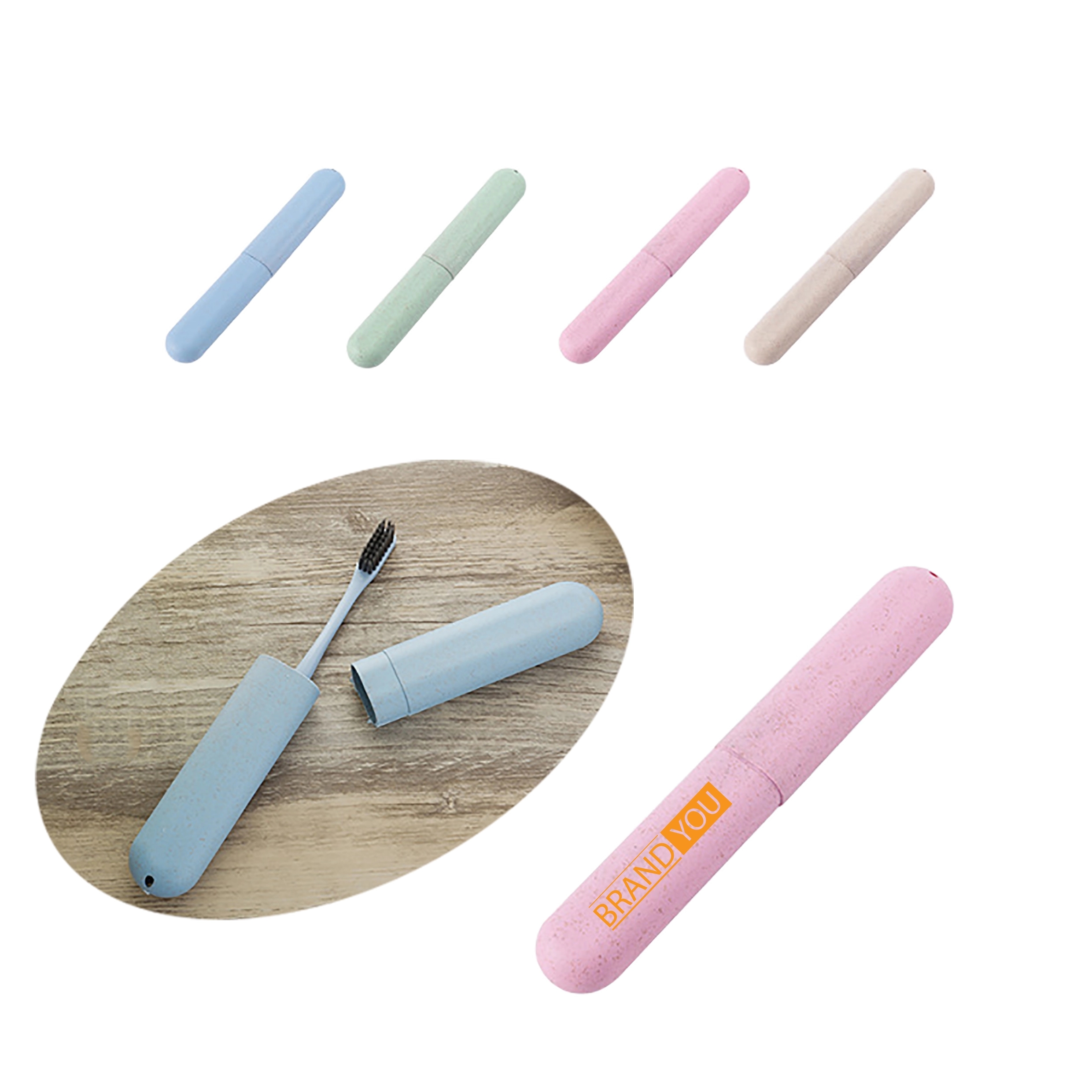 Portable Wheat Straw Toothbrush Case