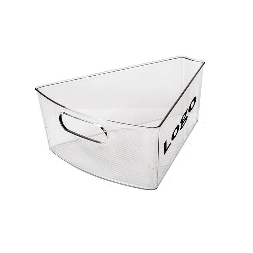Fan-Shaped Transparent Storage Box for Bathroom and Office