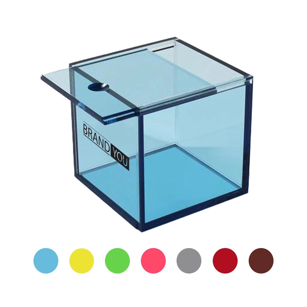 Colorful Acrylic Storage Box with Flip Cover for Home Use