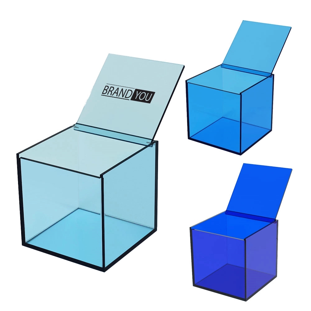 Multicolor Acrylic Storage Box with Flip Lid