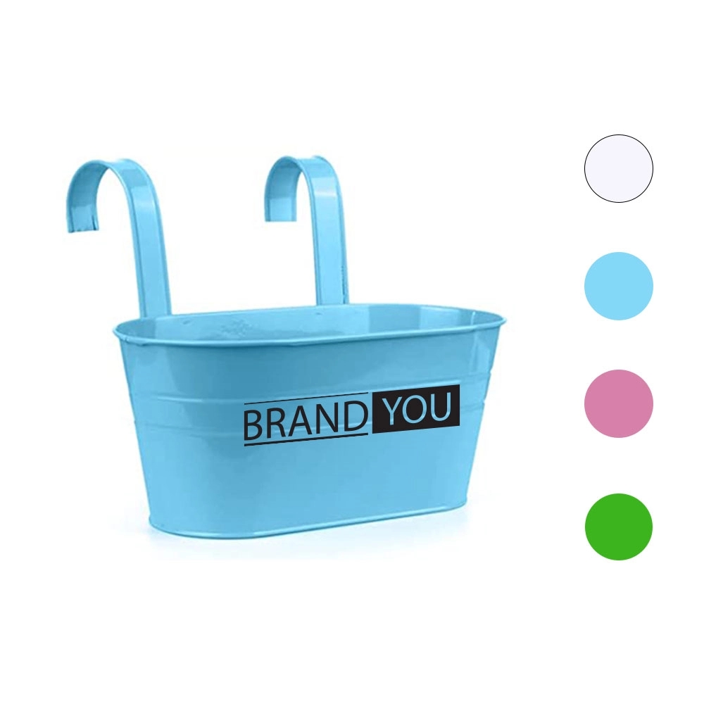 Charming Countryside Iron Flower Bucket With Detachable Hook