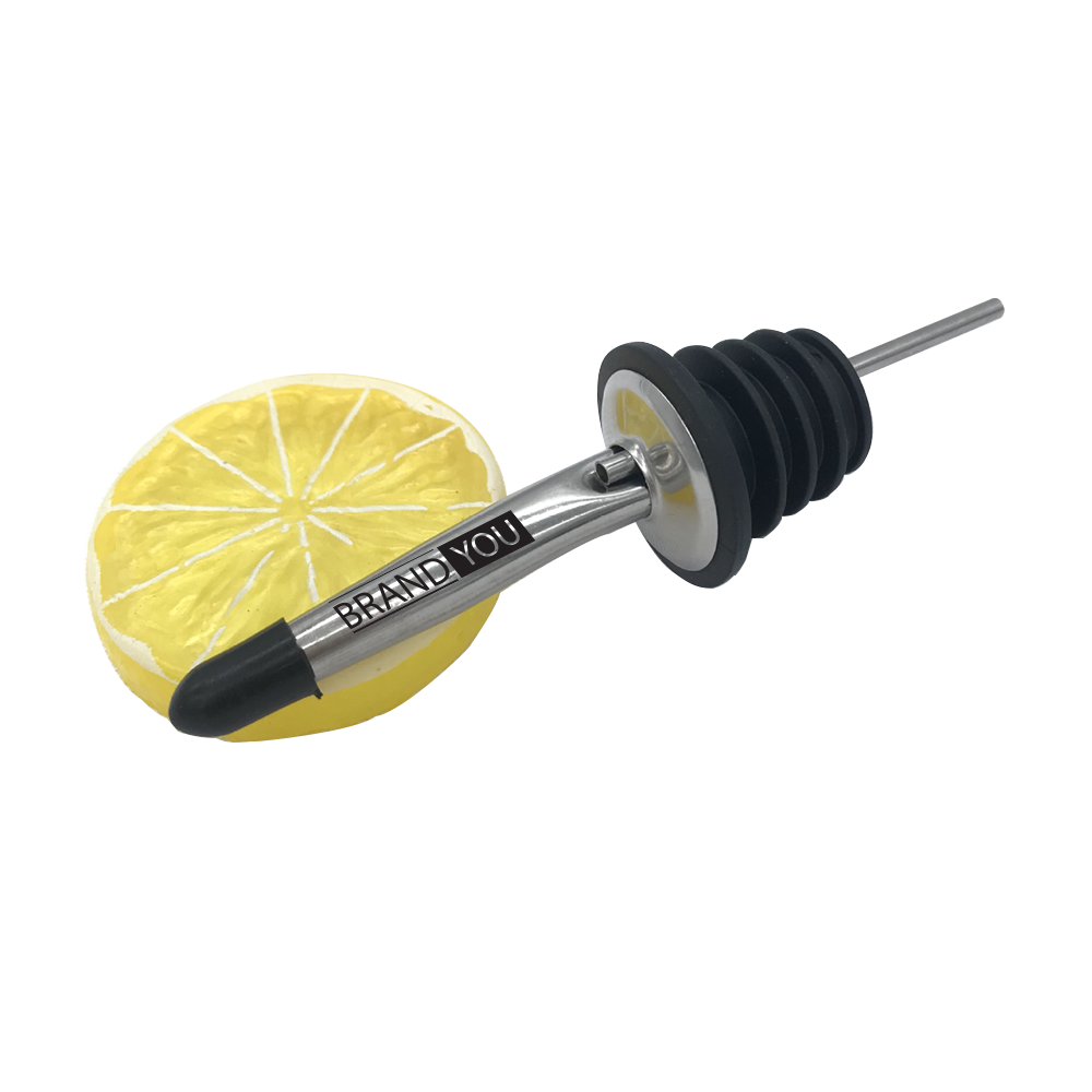 Stainless Steel Pouring Spout with Black Cap