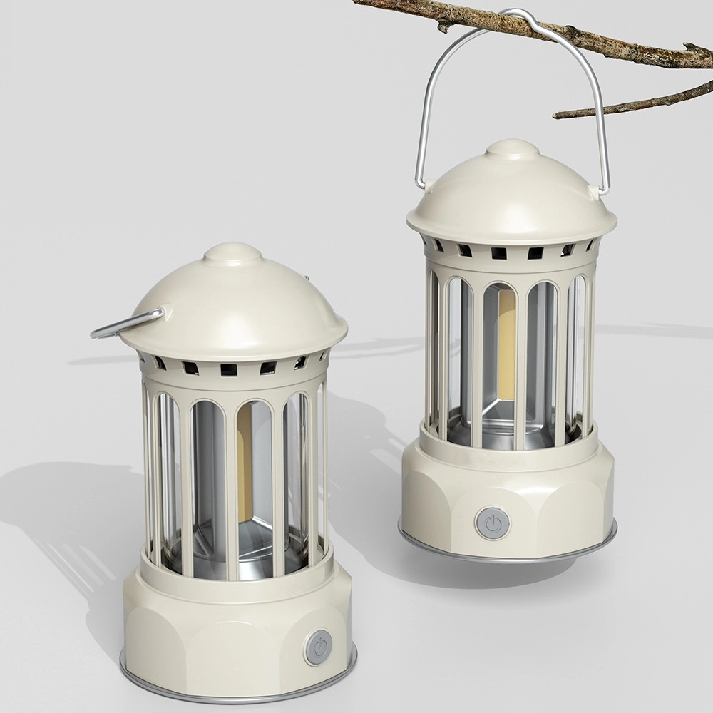 Retro Portable Camping Lantern with COB LED Lighting
