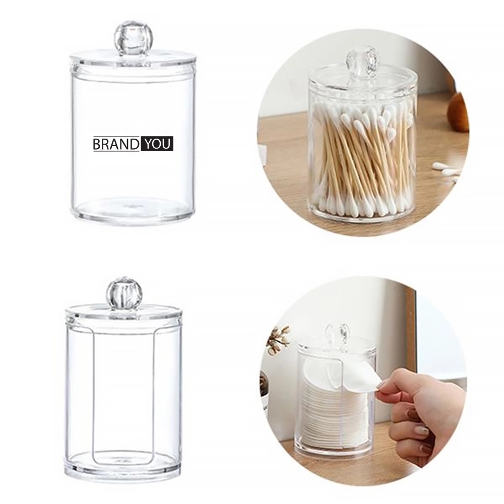 Plastic Round Cotton Pad Holder Jewelry Storage Cosmetic Box