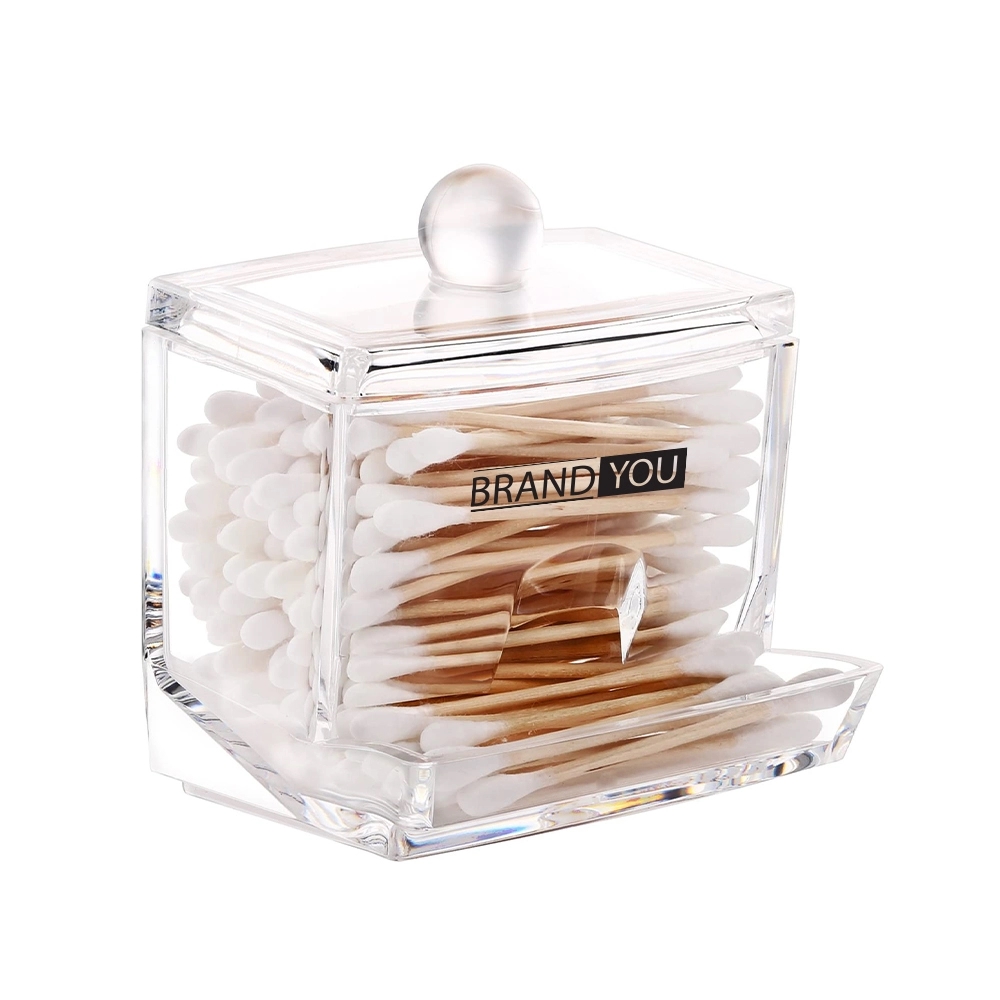 Crystal Cotton Swab Holder Acrylic Makeup Pad Organizer