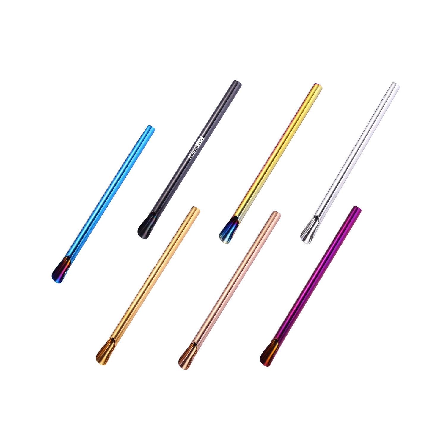 Creative Food-Grade Stainless Steel Straw-Spoon Combo