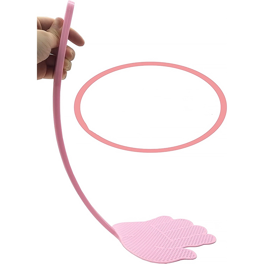 Extended Handle Plastic Fly Swatter w/ Hand-Shaped Design