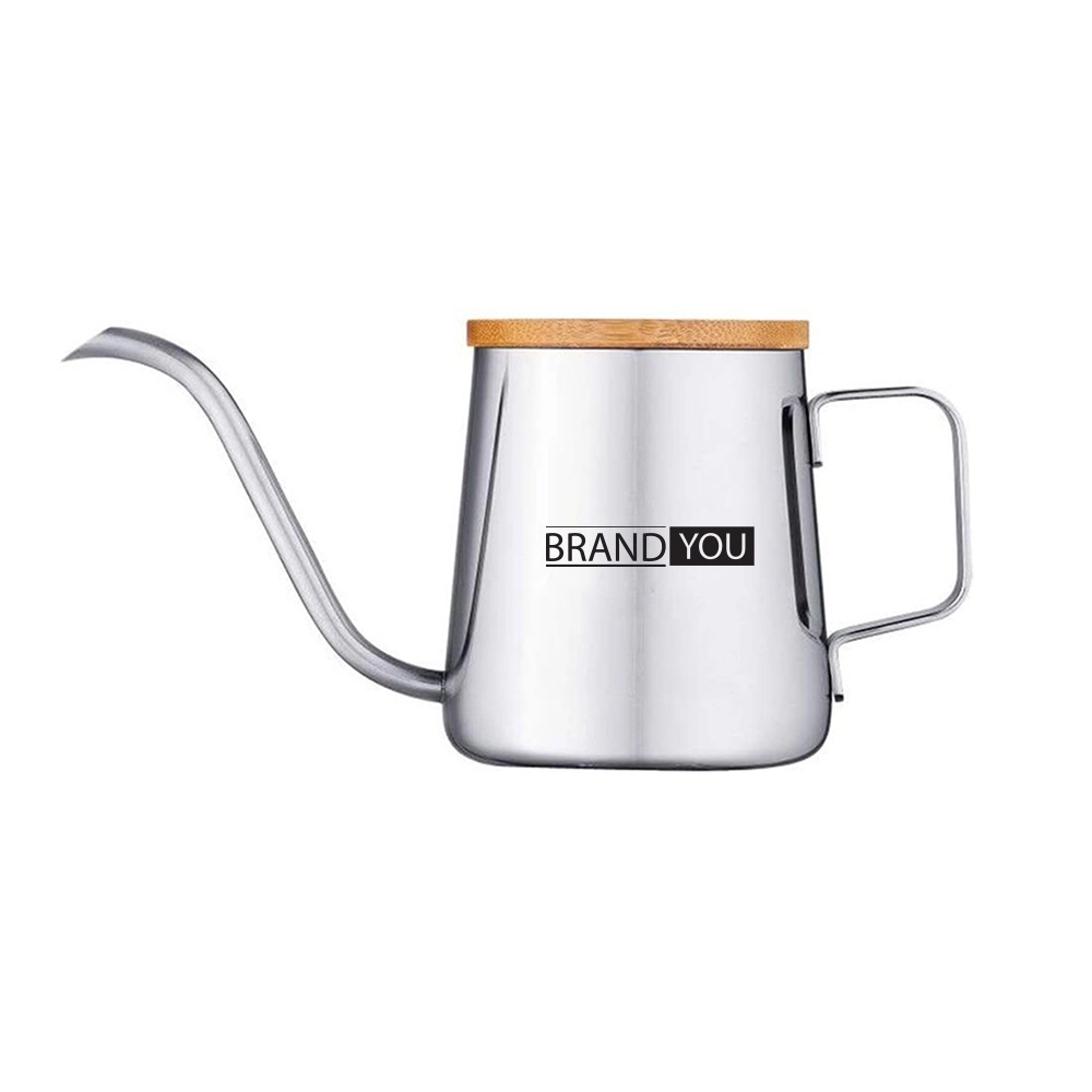 8oz 304 Stainless Steel Coffee Pot with Bamboo Lid