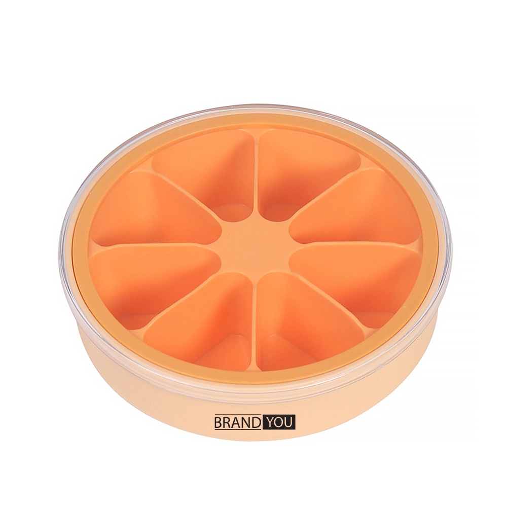 Lemon-Shaped Silicone Ice Tray with Lid - 8 Compartment Mold
