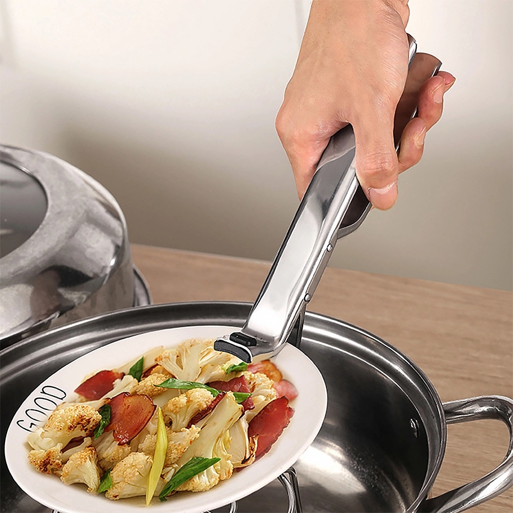 Stainless Steel Anti-Scald Kitchen Tongs with Silicone Grip
