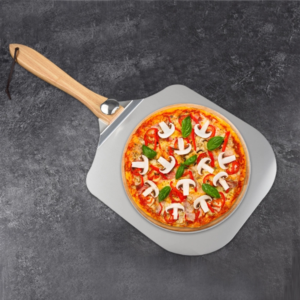 Foldable Aluminum Pizza Peel with Retractable Wooden Handle