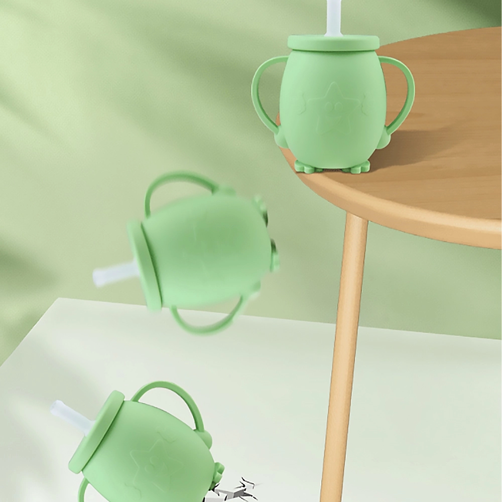Kids Easy-Transition Silicone Cup With Handles And Straw