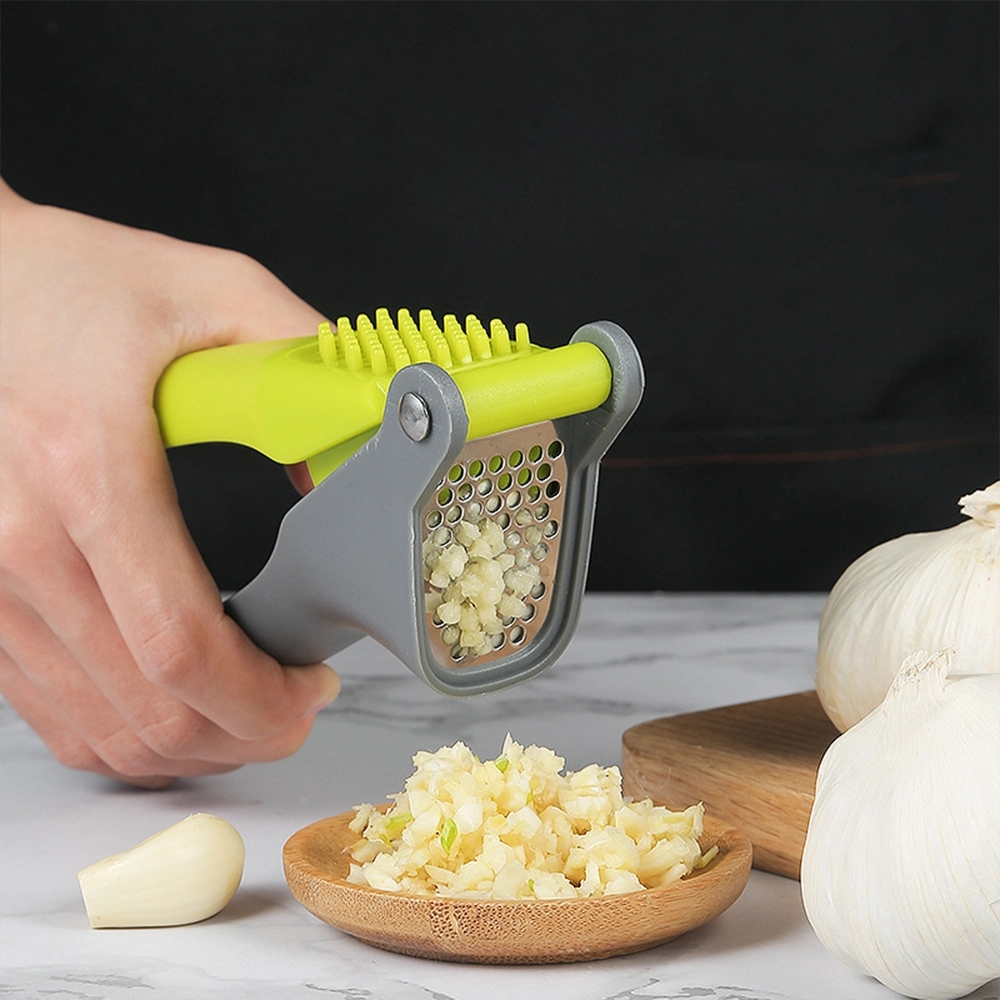 Hand-Operated Stainless Steel Garlic Press