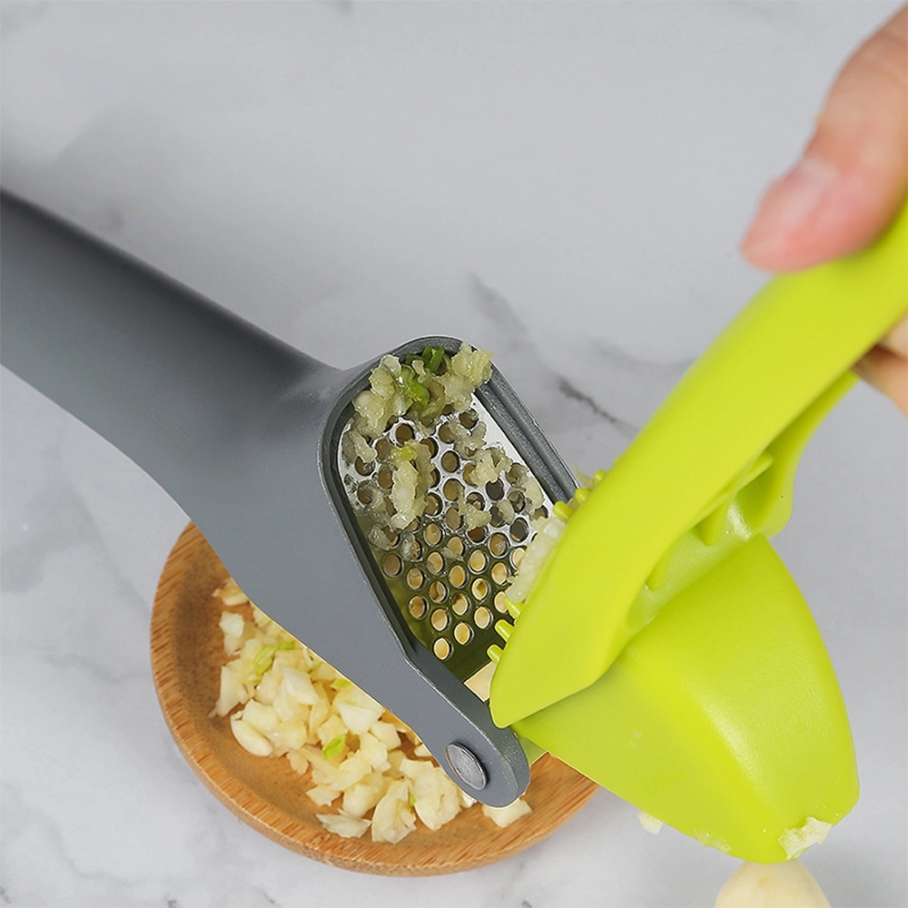 Hand-Operated Stainless Steel Garlic Press